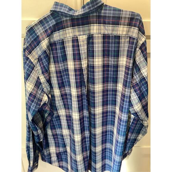 Ralph Lauren Performance Long Sleeve Button Up Sz 2XB Plaid Blue - Picture 5 of 8